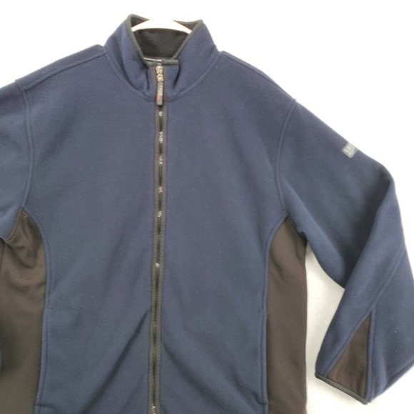 IZOD Jacket Men's Long Sleeve Full Zip High Neck Elastic at Waist/Wrists Blue L - Picture 5 of 12